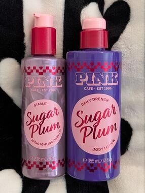 Pink Victoria Secret Sugar Plum Body Lotion & Highlighting Body Oil 🆕
